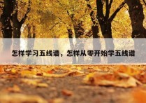 怎样学习五线谱，怎样从零开始学五线谱